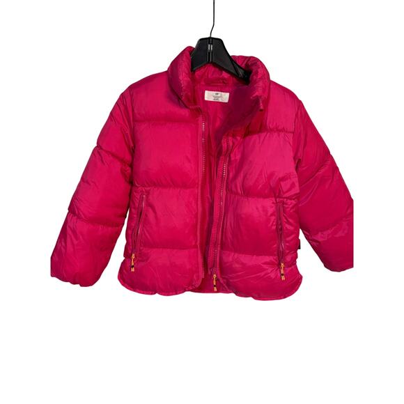 H&M 8 hot pink short puffer jacket from zip side entry pockets like new - Picture 1 of 7
